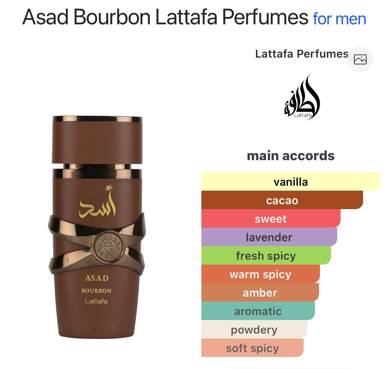 Asad Bourbon Lattafa Perfumes