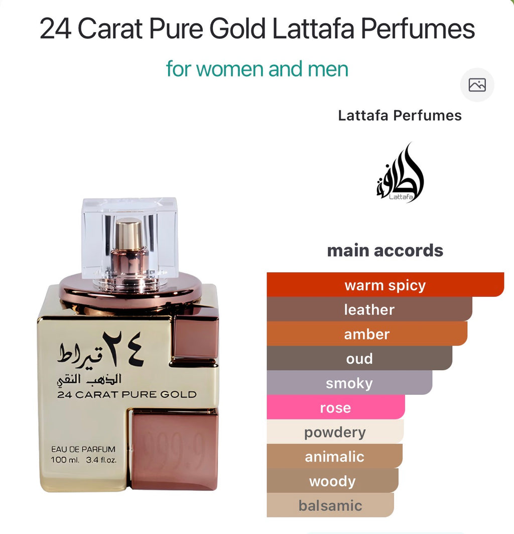 24 Carat Pure Gold Lattafa Perfumes