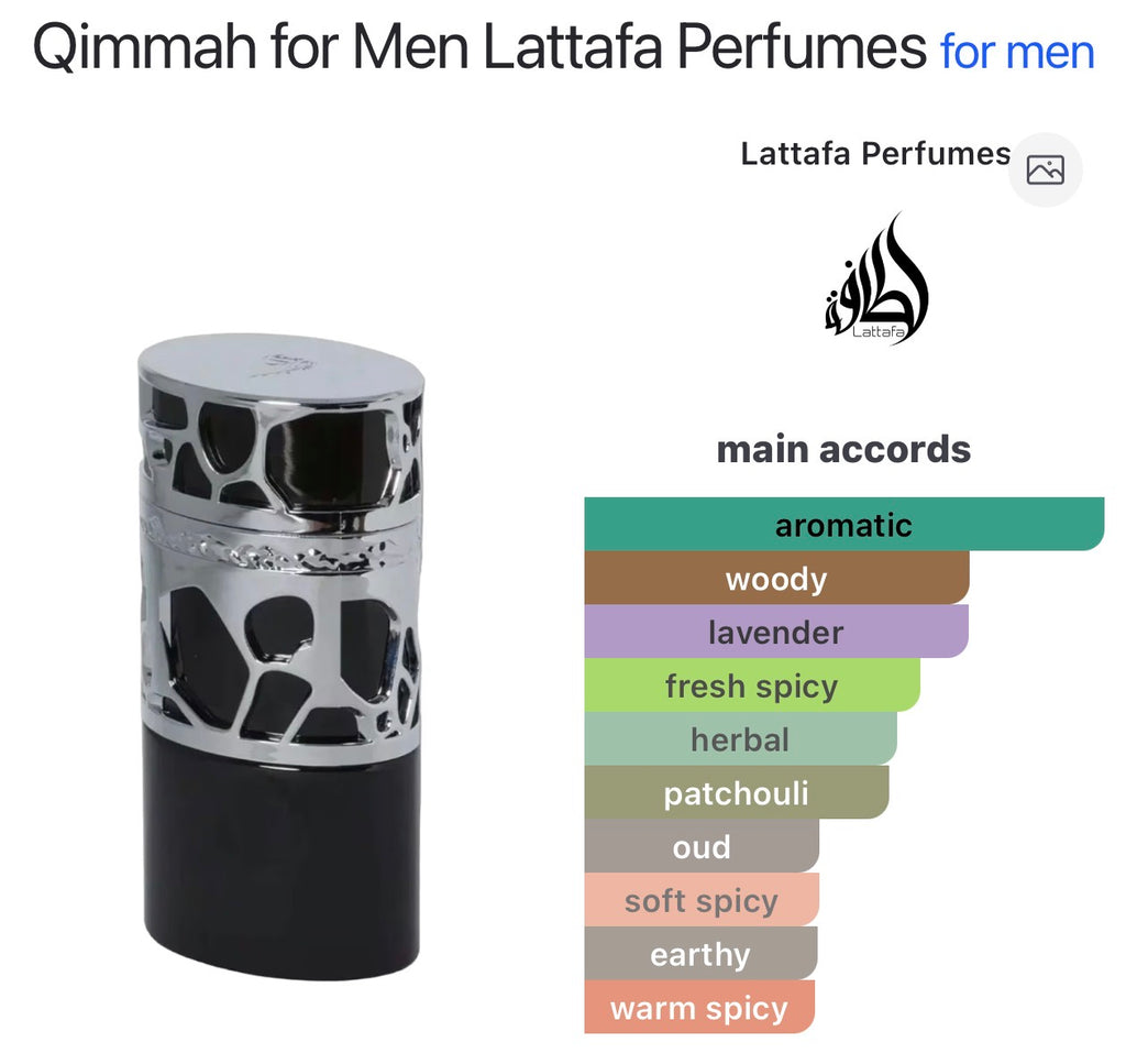 Qimmah for Men Lattafa Perfumes
