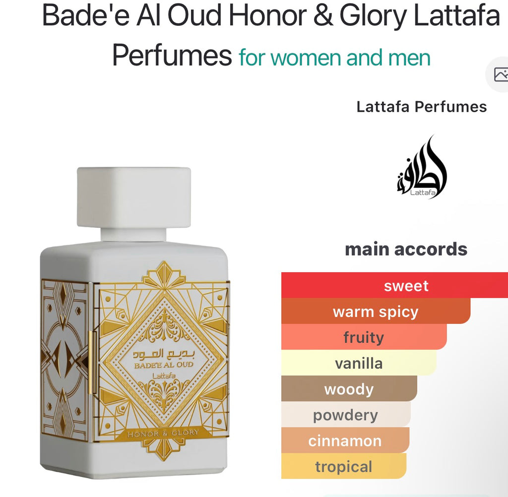 Bade'e Al Oud Honor & Glory Lattafa Perfumes