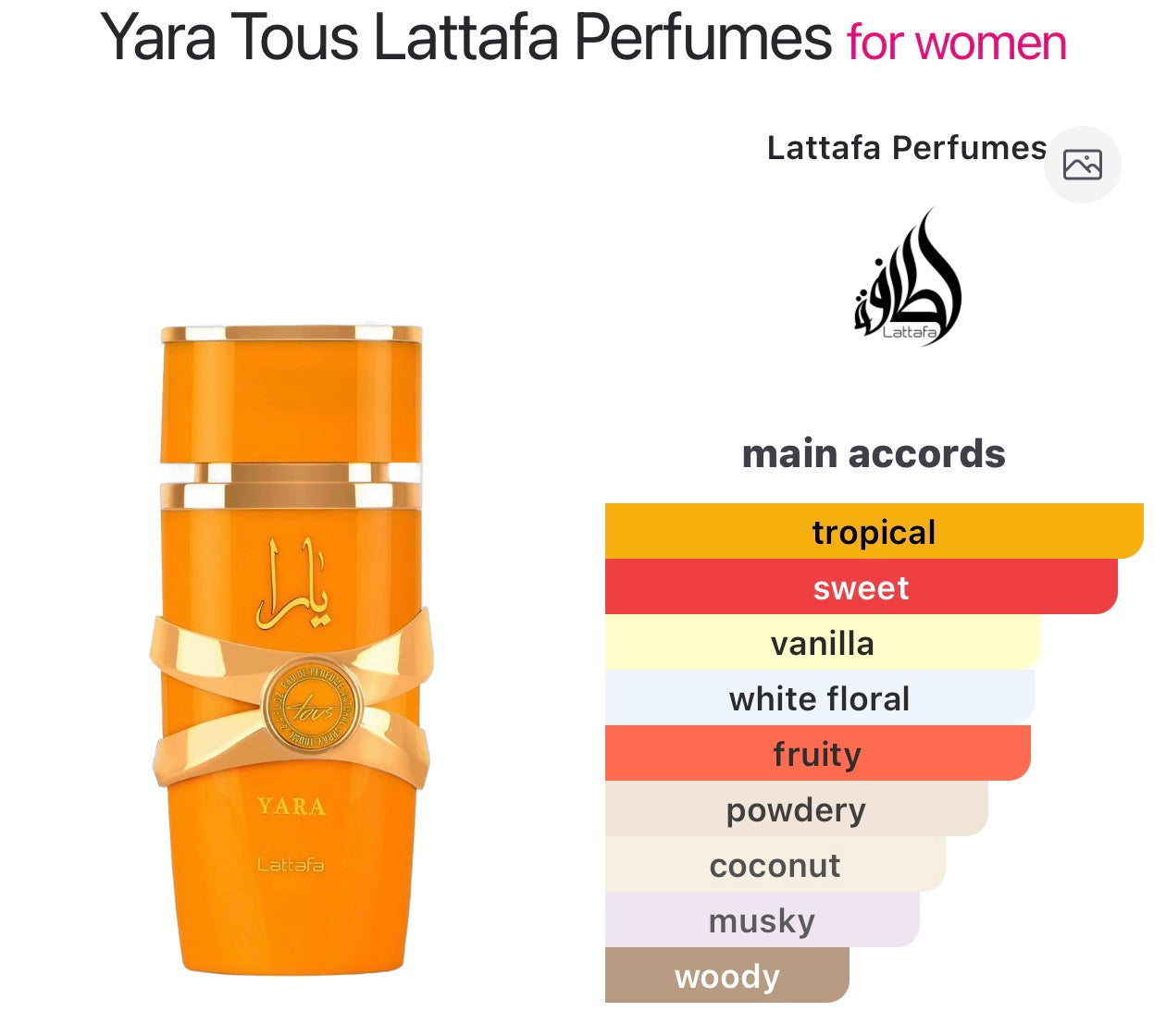 Yara Tous Lattafa Perfumes