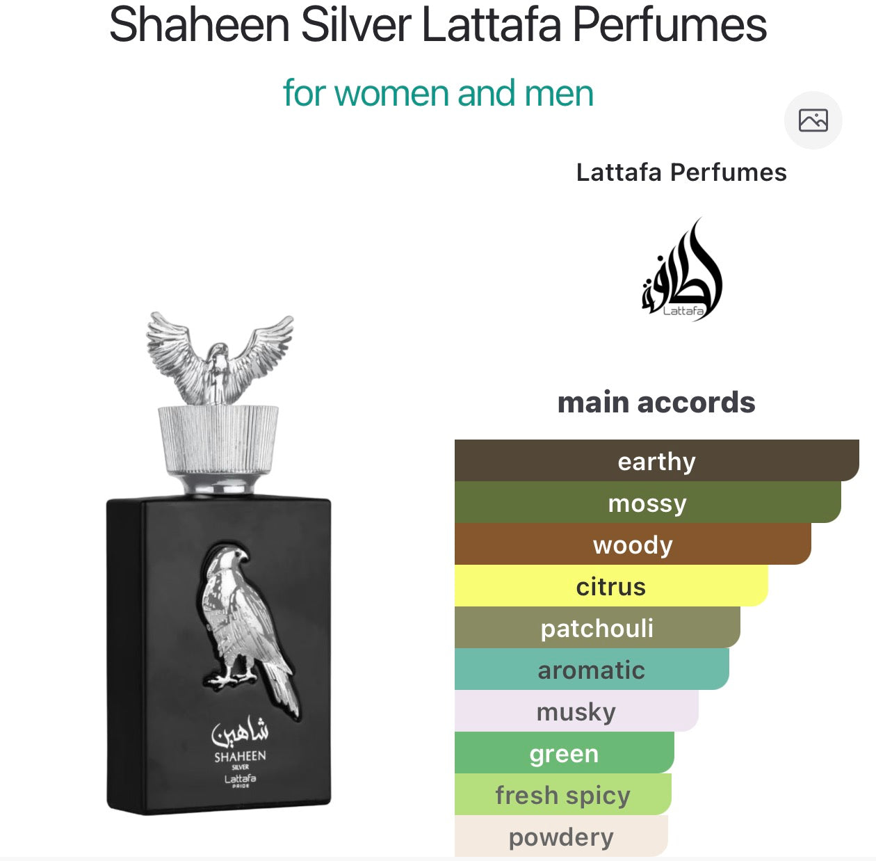 Shaheen Silver Lattafa Perfumes