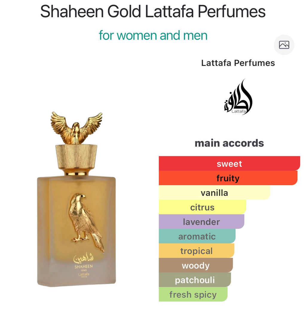 Shaheen Gold Lattafa Perfumes