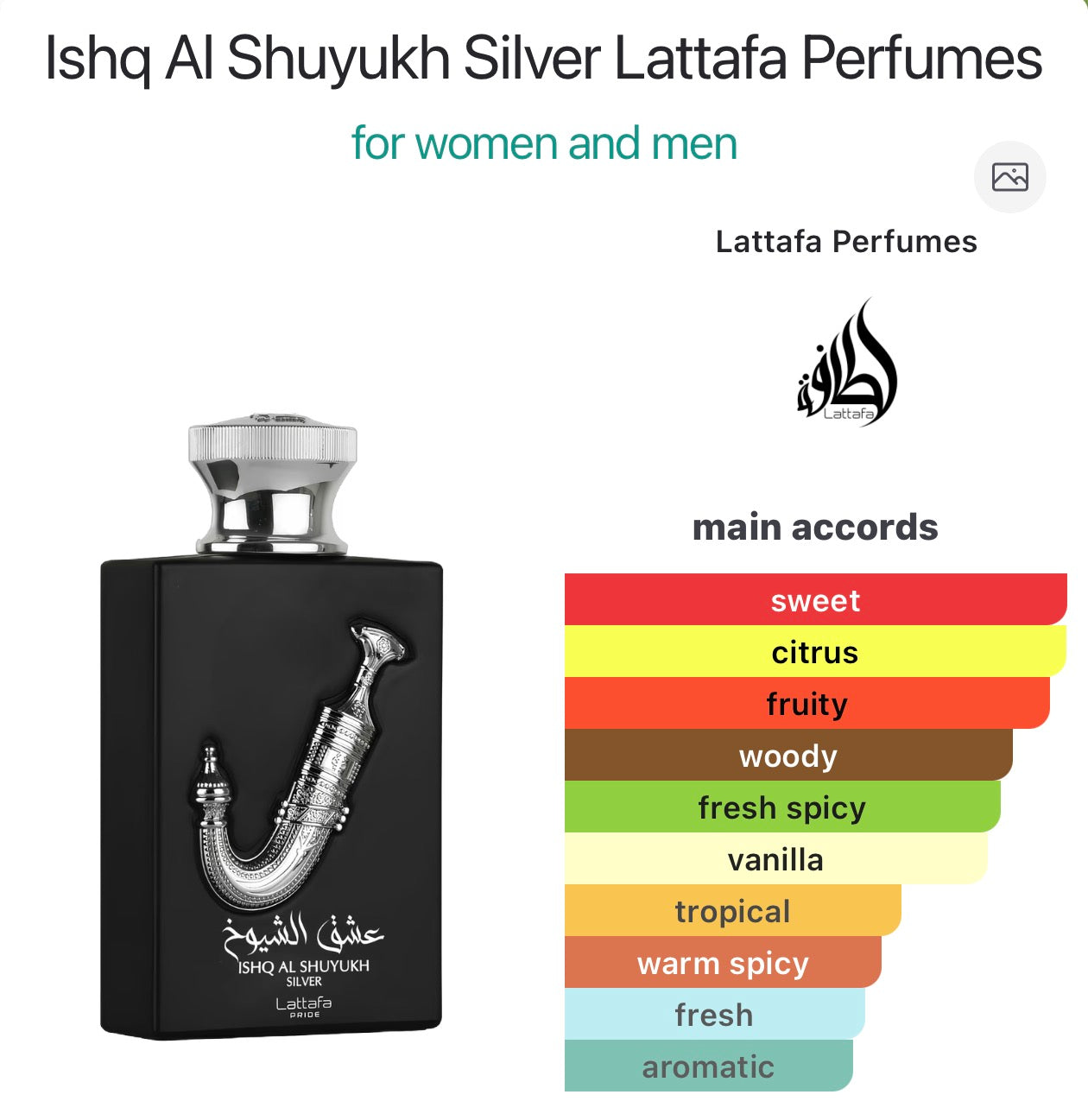 Ishq Al Shuyukh Silver Lattafa Perfumes